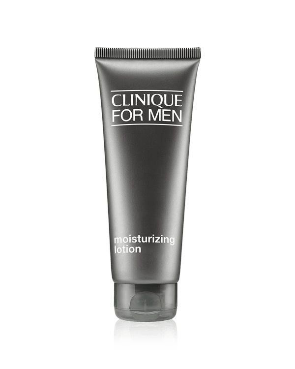 Clinique For Men Moisturizing Lotion, カサつく肌に潤いを与える乳液。乾燥や肌荒れを防ぎ、なめらかで快適な肌を保ちます。